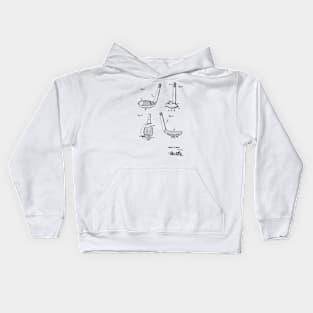 Golf Club Vintage Patent Hand Drawing Kids Hoodie